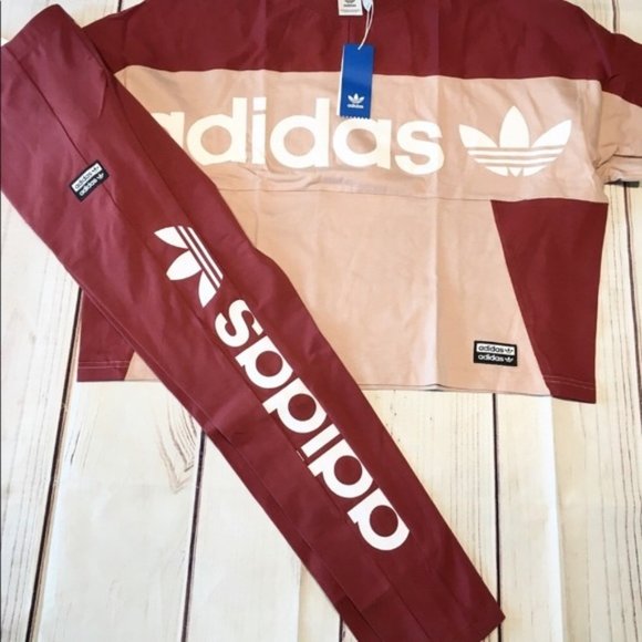 2 pc adidas t-shirt legging matching outfit set - Picture 3 of 7